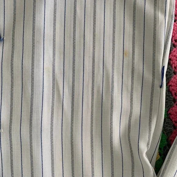 Vintage 80s Manhattan Plaza Bold Pinstripe Puff Sleeve Blazer Top USA Ma… - Picture 7 of 16